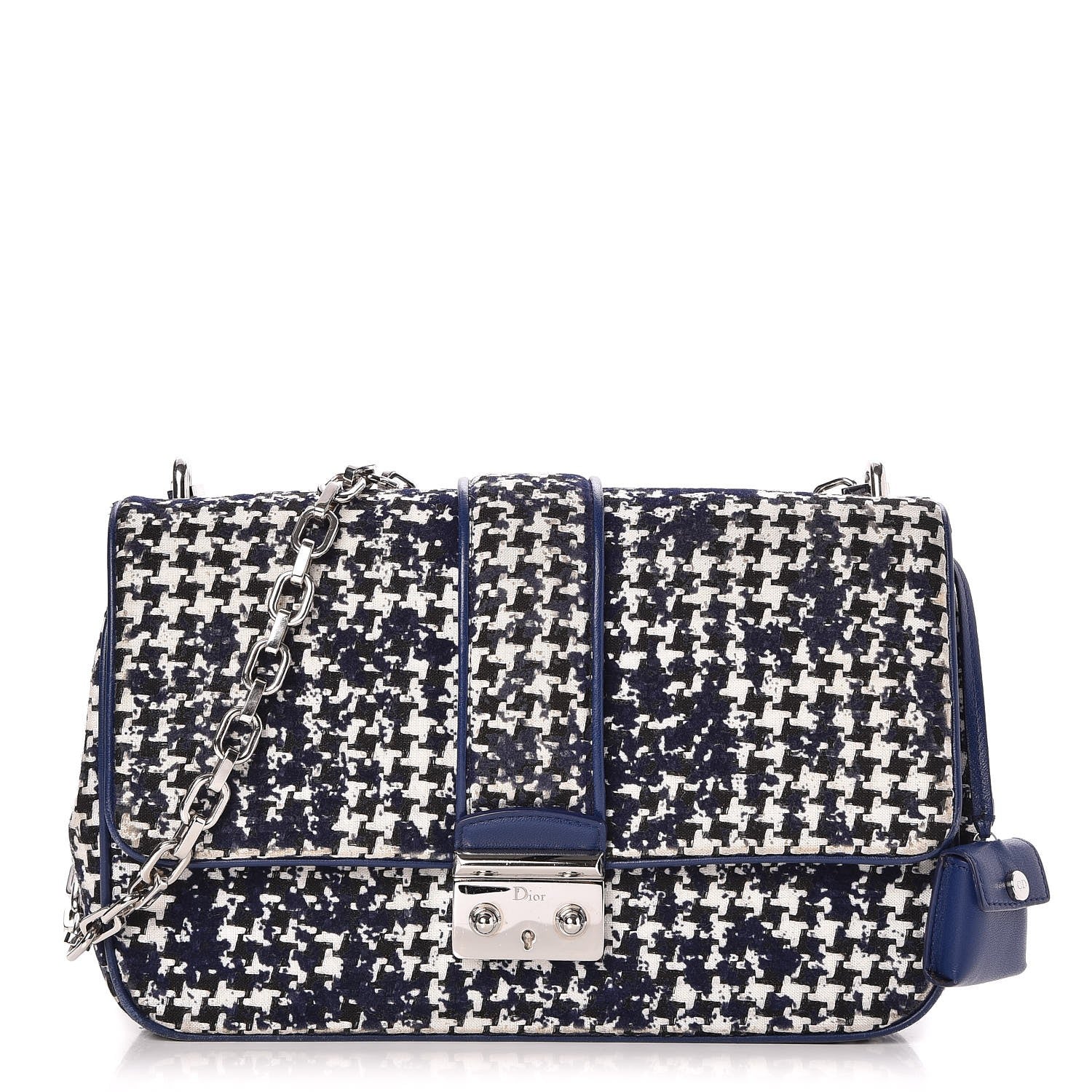 Christian Dior Tweed Medium Miss Dior Flap Black Blue 1 of 6