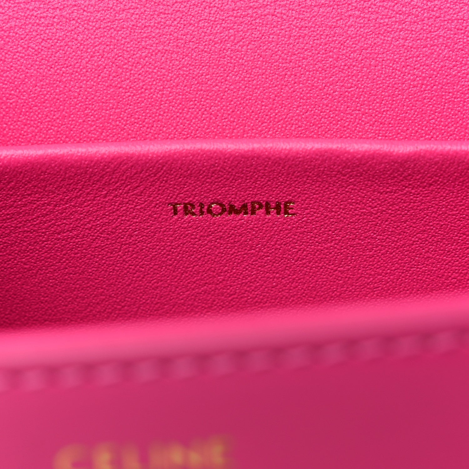 Celine Shiny Calfskin Triomphe Shoulder Bag Fuchsia 7 of 9