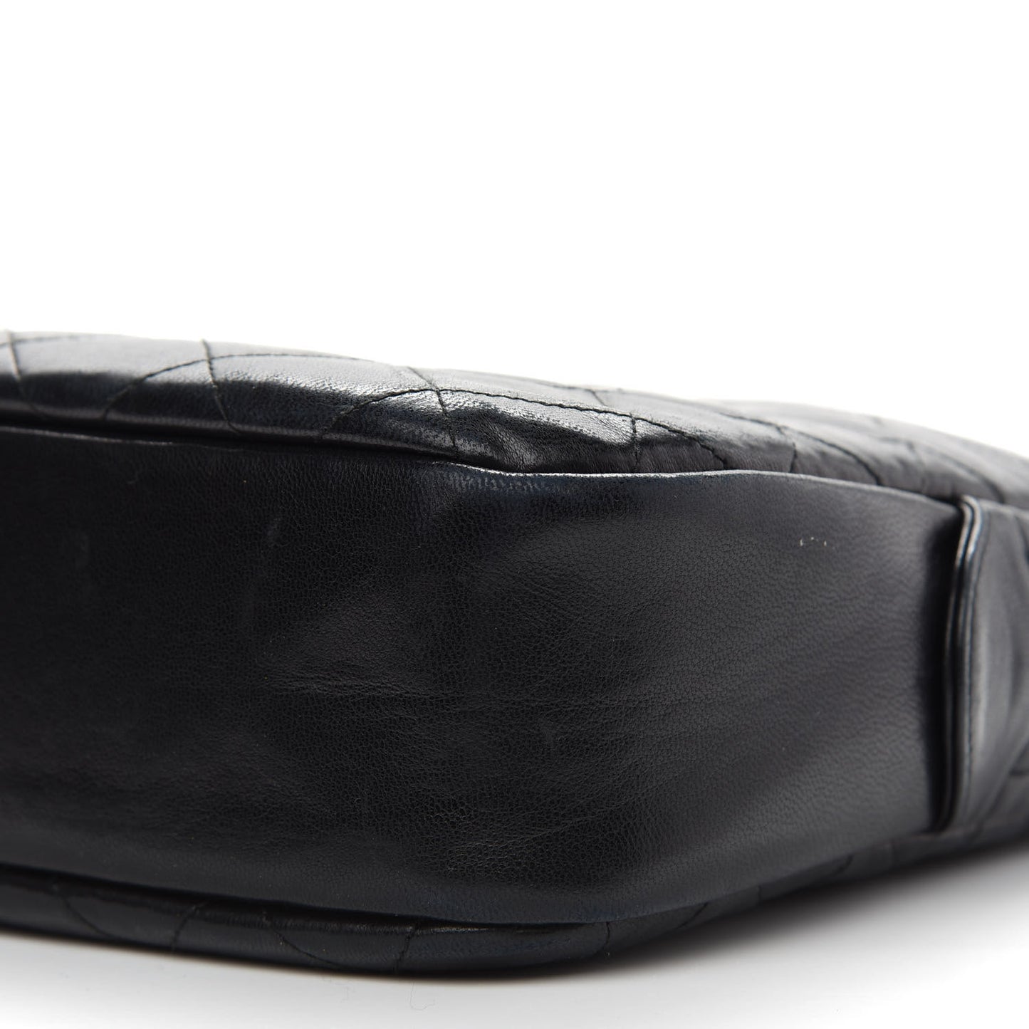 Lambskin Quilted Large Camera Case Black