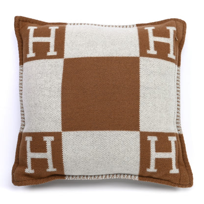 Hermes Wool Cashmere Avalon Pillow PM Ecru Camel 4 of 6