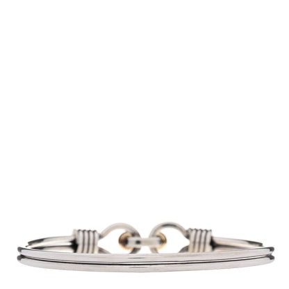 Tiffany Sterling Silver 18K Yellow Gold Double Hook Eye Bangle Bracelet 2 of 3