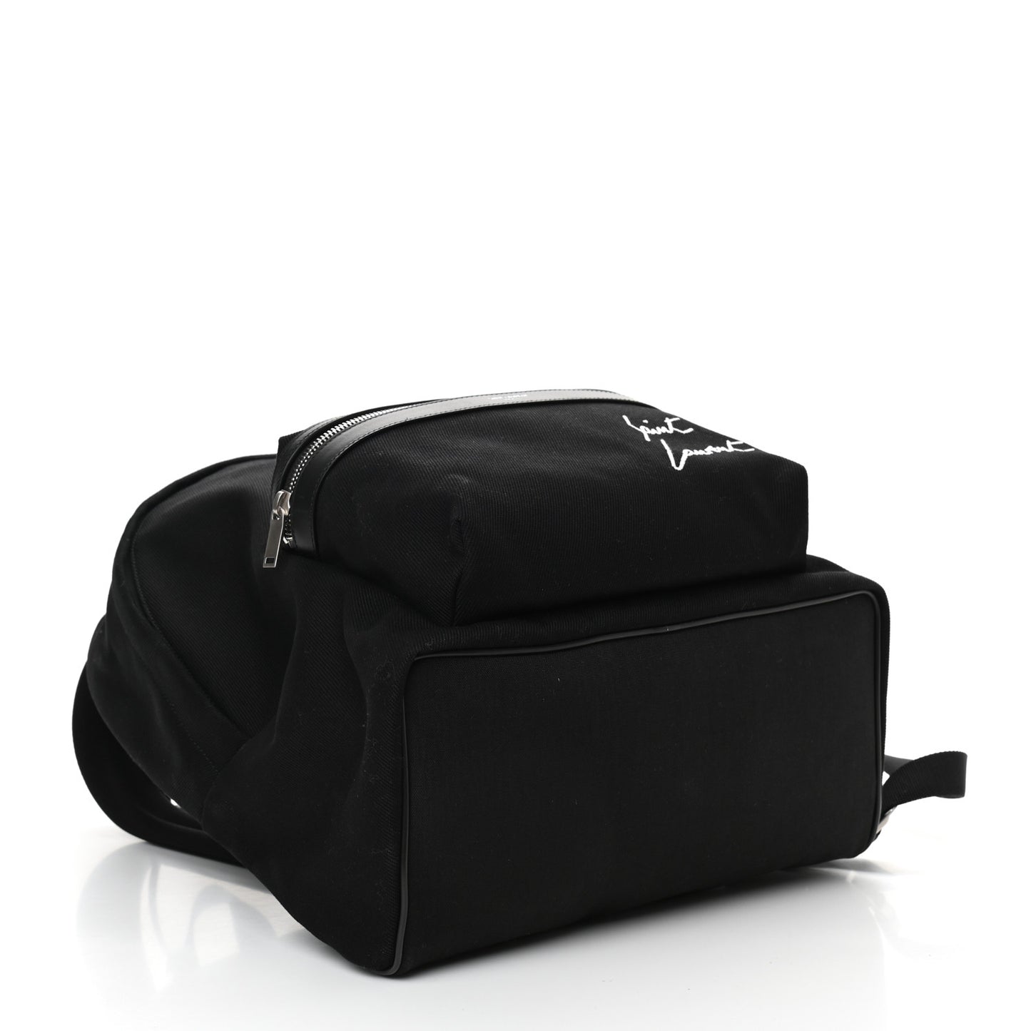 Canvas Signature Embroidered City Backpack Black