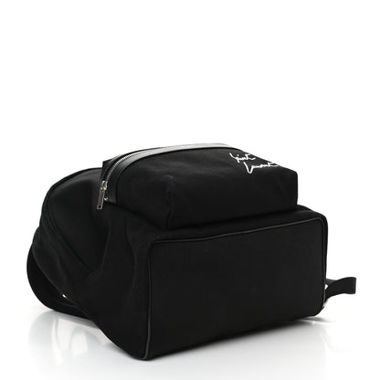 Saint Laurent Canvas Signature Embroidered City Backpack Black 4 of 10