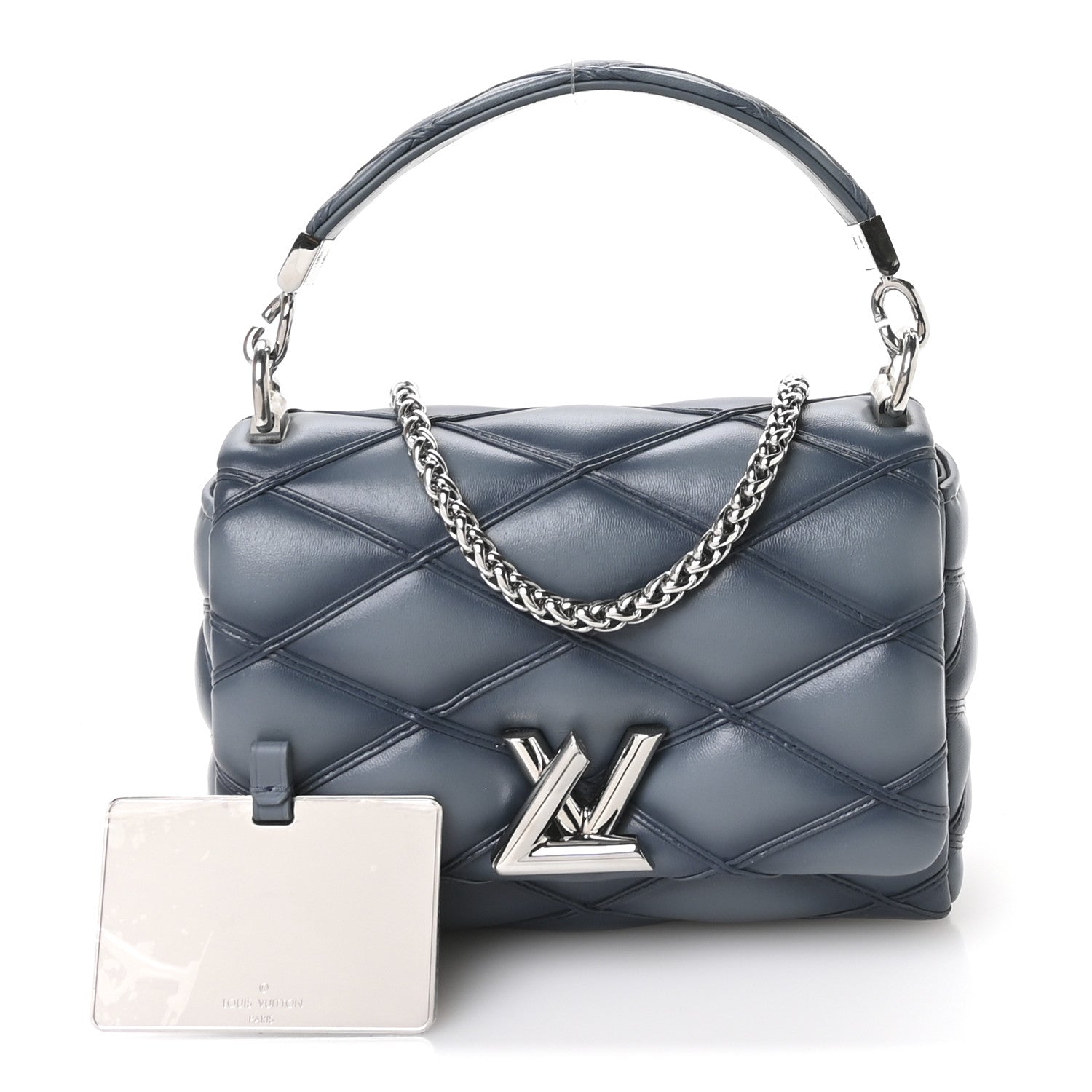 Louis Vuitton Lambskin Malletage GO-14 PM NM Denim Blue 3 of 11