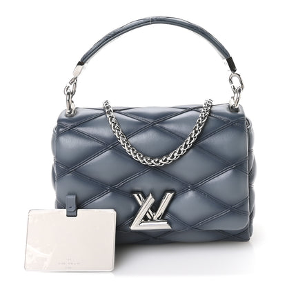 Louis Vuitton Lambskin Malletage GO-14 PM NM Denim Blue 3 of 11