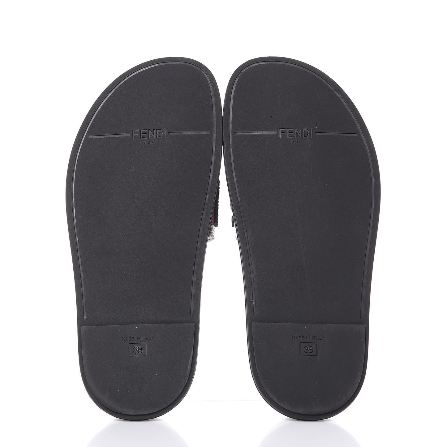 X FILA Glazed Fabric Calfskin FF 1974 Mania Slide Sandals 38 Mogano Panna Blueberry Caipiroska