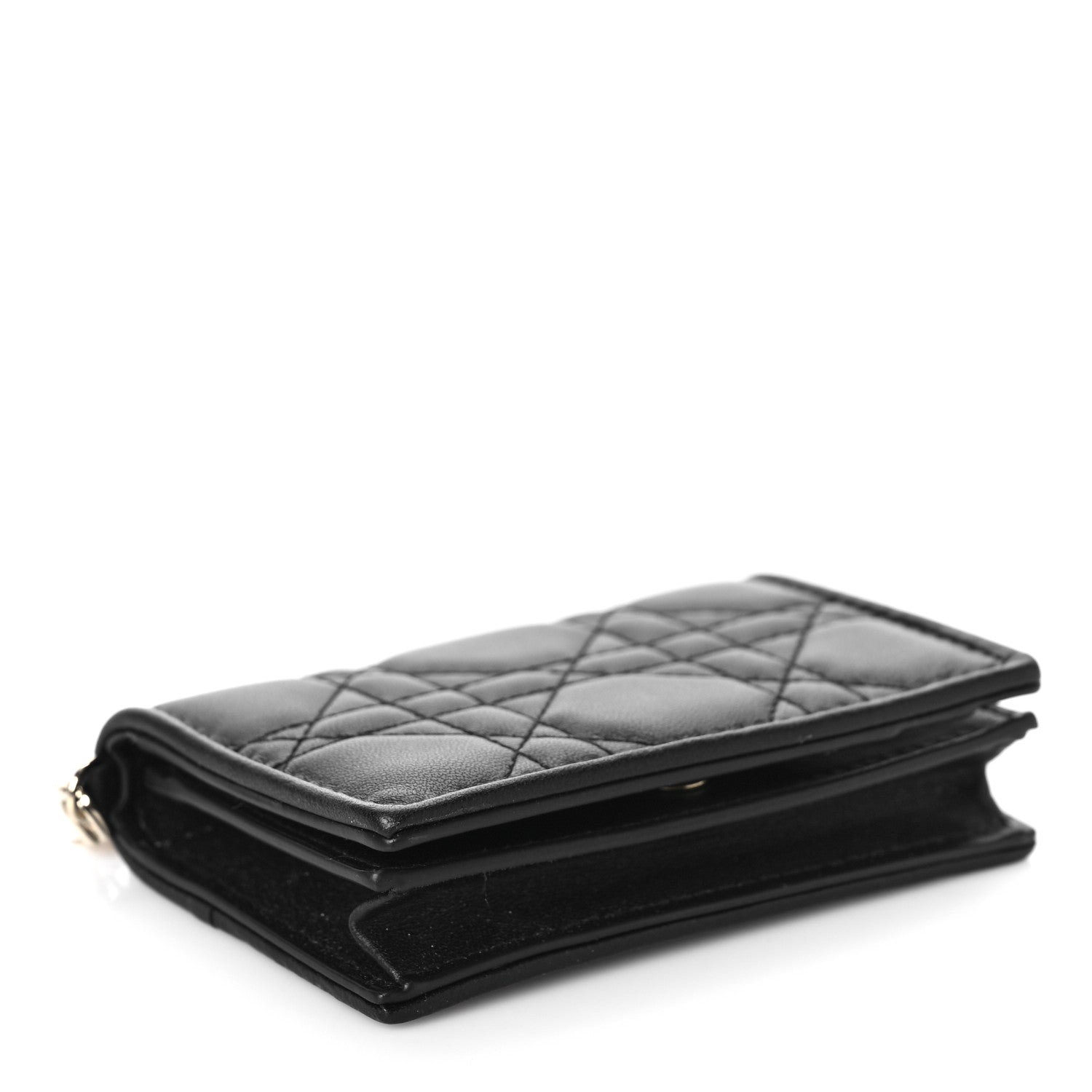 Christian Dior Lambskin Cannage Small Lady Dior Flap Card Holder Black 4 of 9