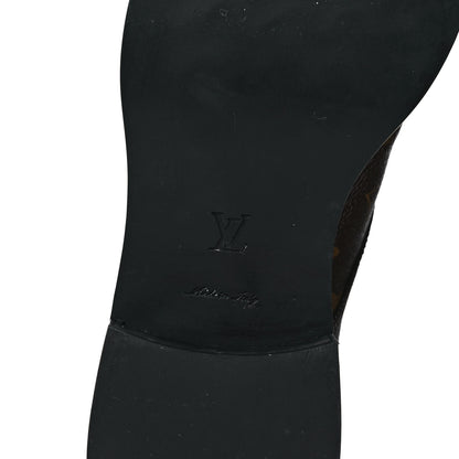 Louis Vuitton Calfskin Monogram Wonderland Flat Ranger Boots 38 Black 6 of 8