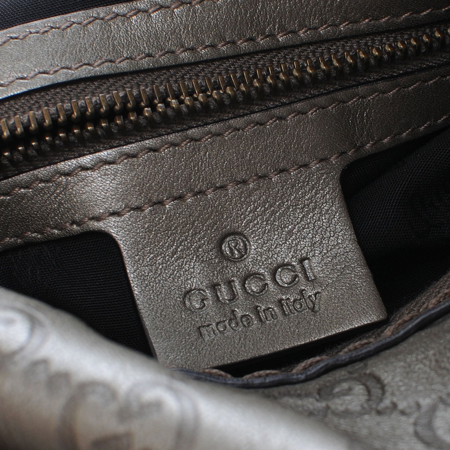 Gucci Guccissima Medium Jockey Hobo Pewter 7 of 8