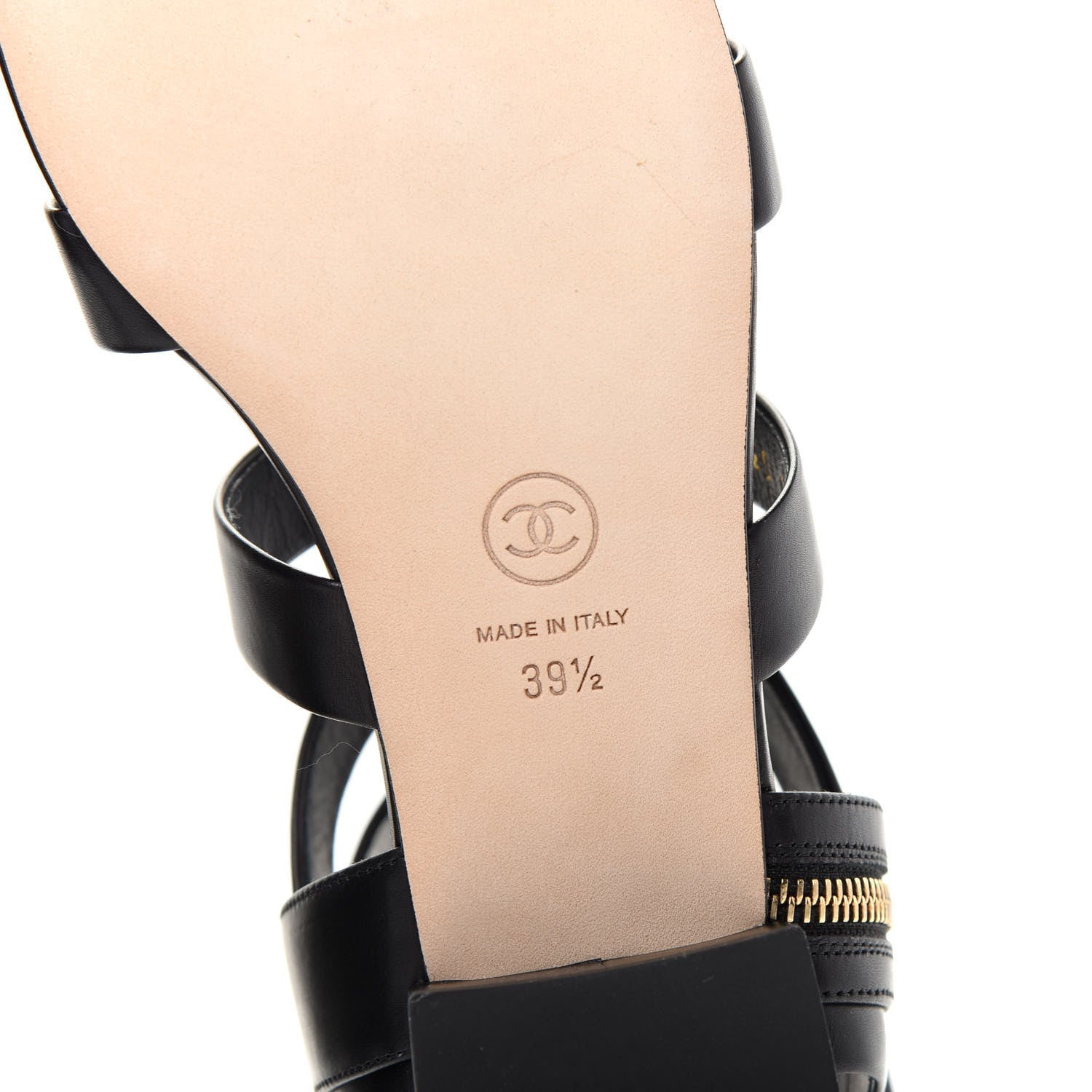 Chanel Calfskin Gladiator Sandals 39.5 Black 9 of 11