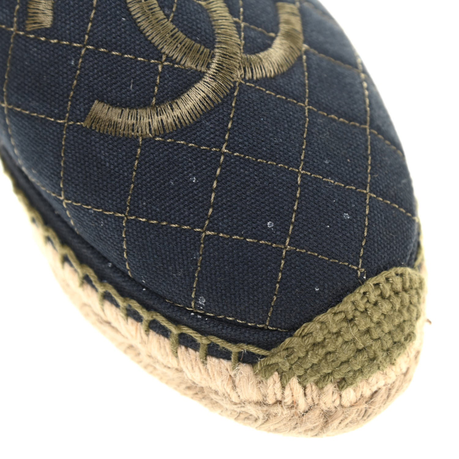 Chanel Fabric Biarritz CC Espadrilles 39 Blue Green 8 of 13