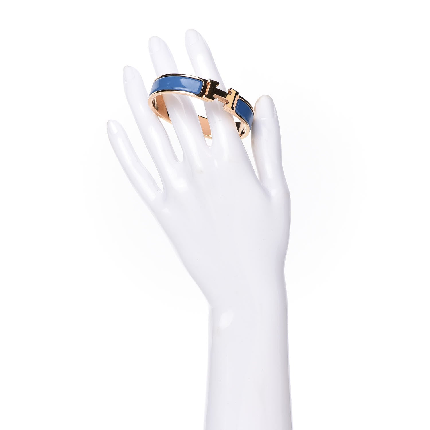 Hermes Enamel Narrow Clic Clac H Bracelet PM Bleu Turquin 2 of 4
