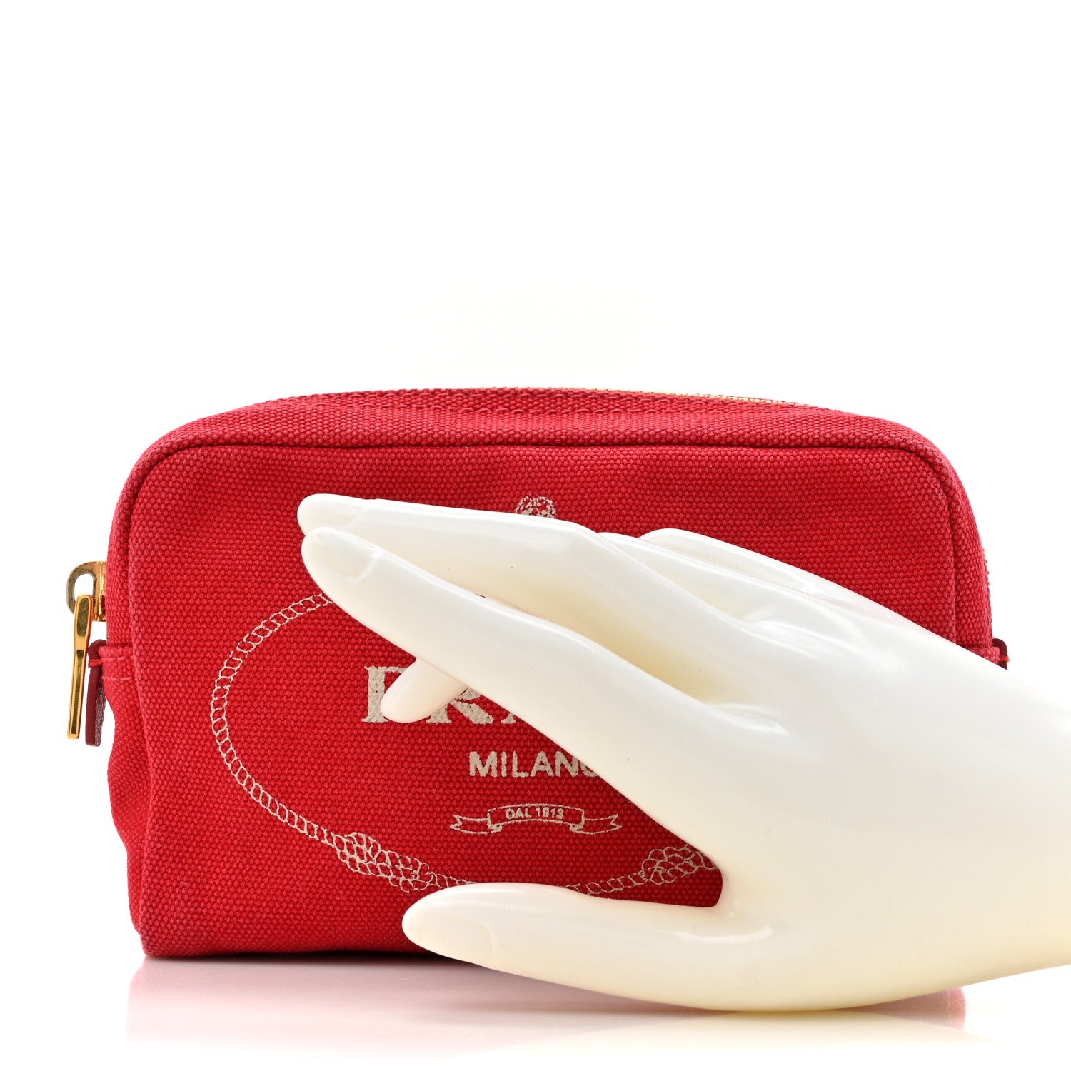 Prada Canvas Canapa Logo Pouch Rosso 2 of 9