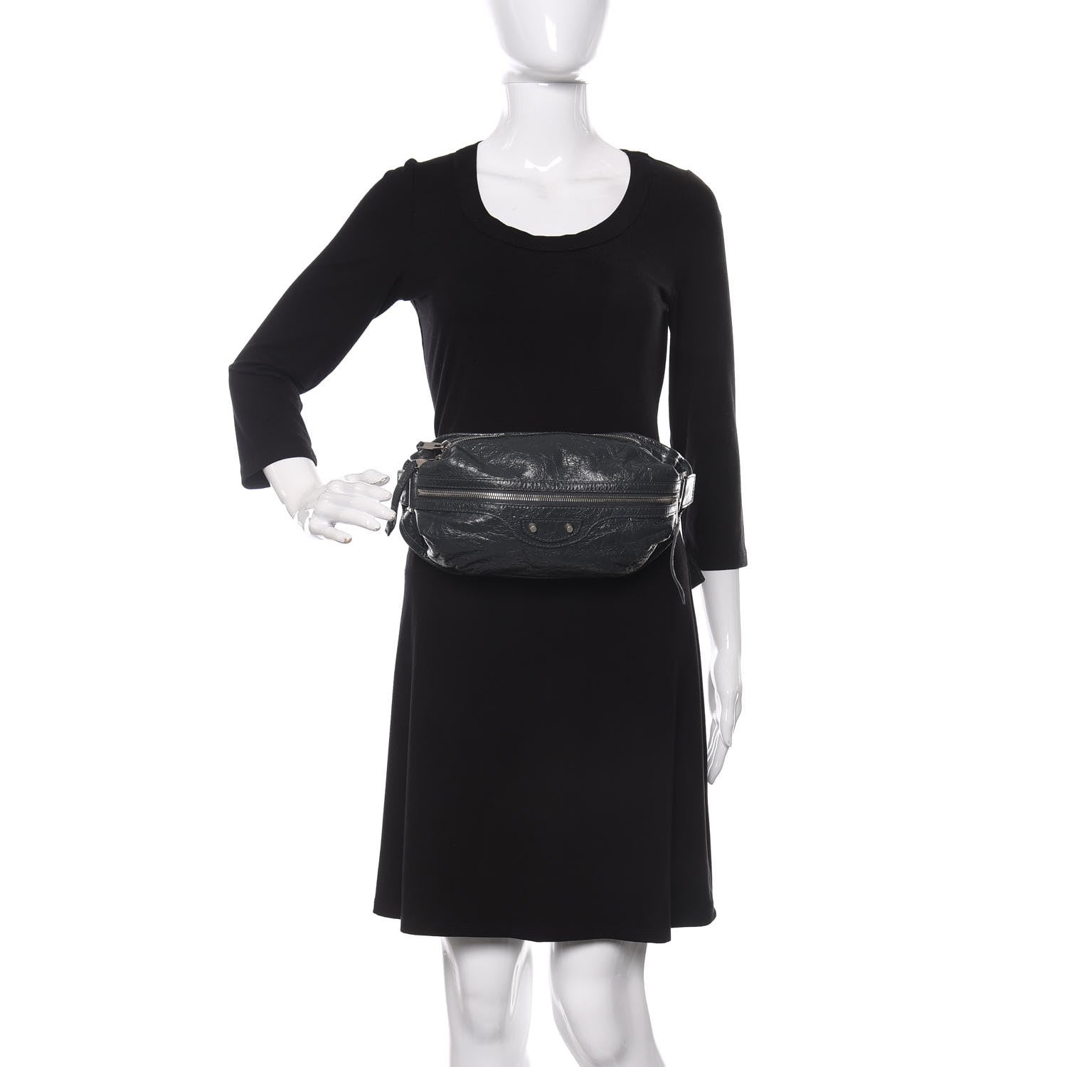 Balenciaga Lambskin Classic Hardware Neo Lift Hip Bag Anthracite 2 of 9