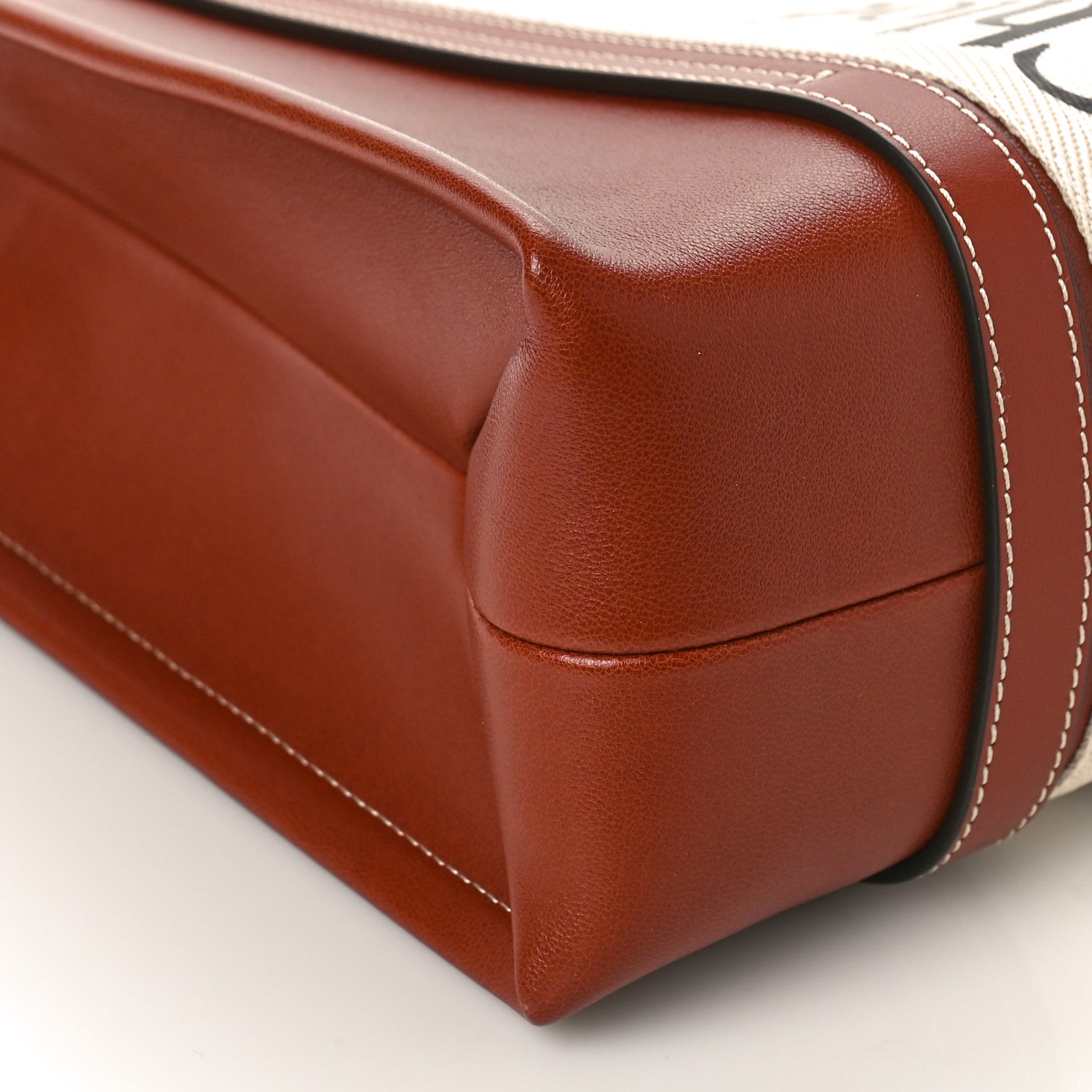 Chloe Calfskin Canvas Small Woody Tote Sepia Brown 7 of 8