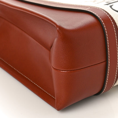 Chloe Calfskin Canvas Small Woody Tote Sepia Brown 7 of 8
