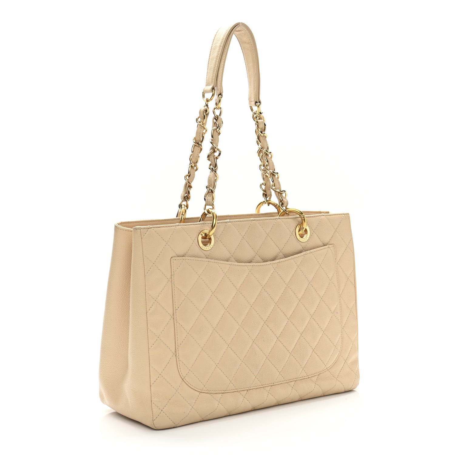 Chanel Caviar Quilted Grand Shopping Tote GST Beige Clair 2 of 15