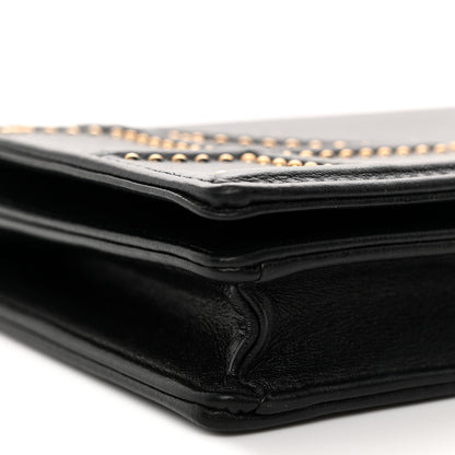 Christian Dior Calfskin Studded Diorama Wallet on Chain Pouch Black 8 of 11