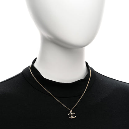 Chanel Crystal Beaded CC Necklace Gold Black 2 of 5