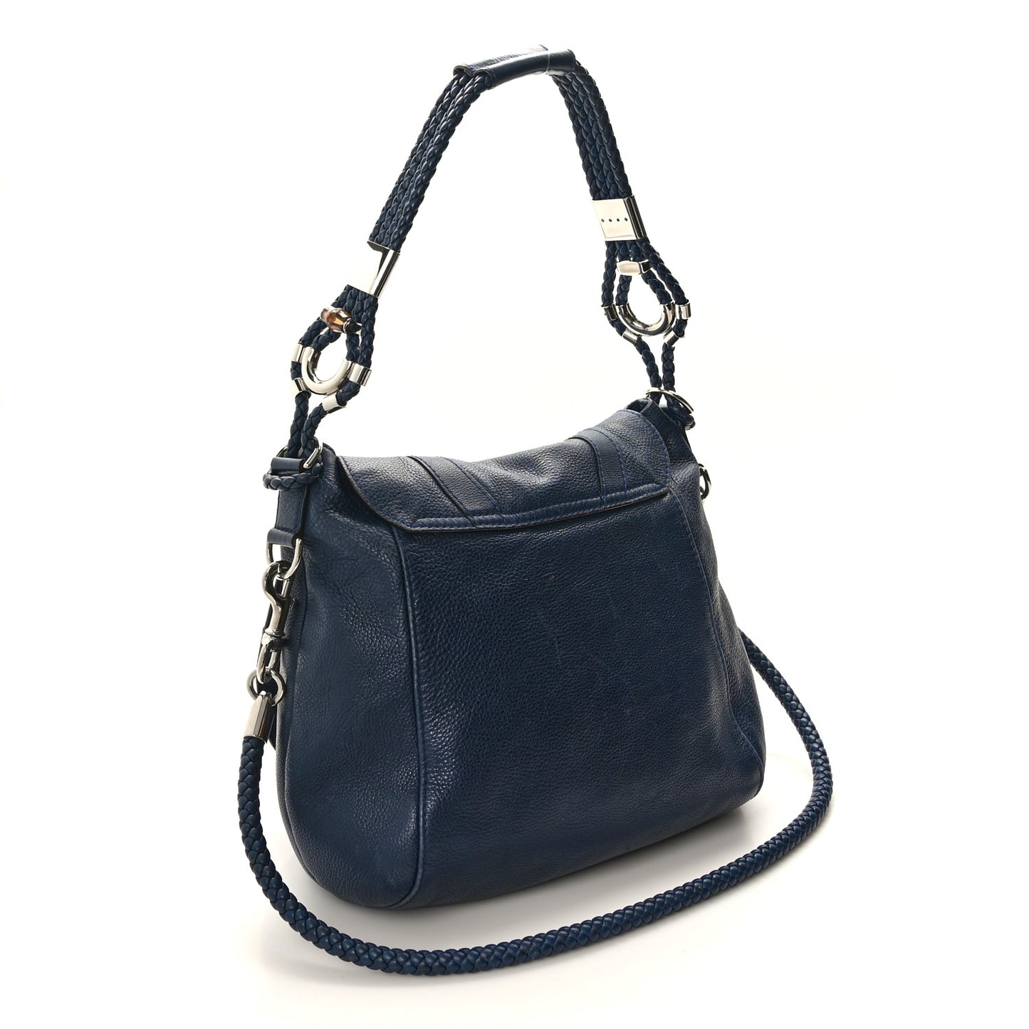 Calfskin Large Techno Horsebit Flap Blue