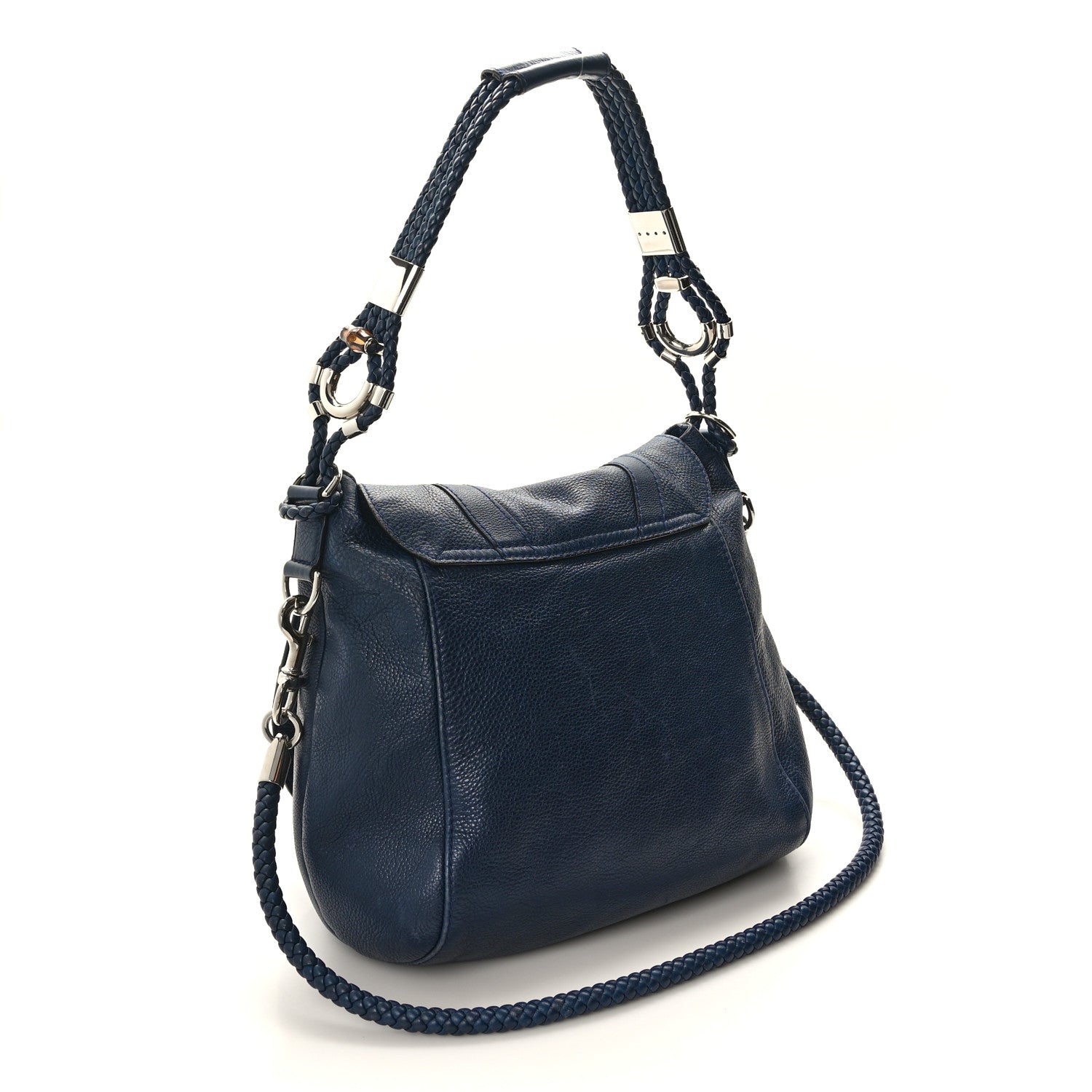 Gucci Calfskin Large Techno Horsebit Flap Blue 3 of 9