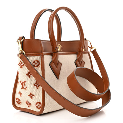 Louis Vuitton Canvas Calfskin Monogram On My Side PM Caramel Tan 3 of 10