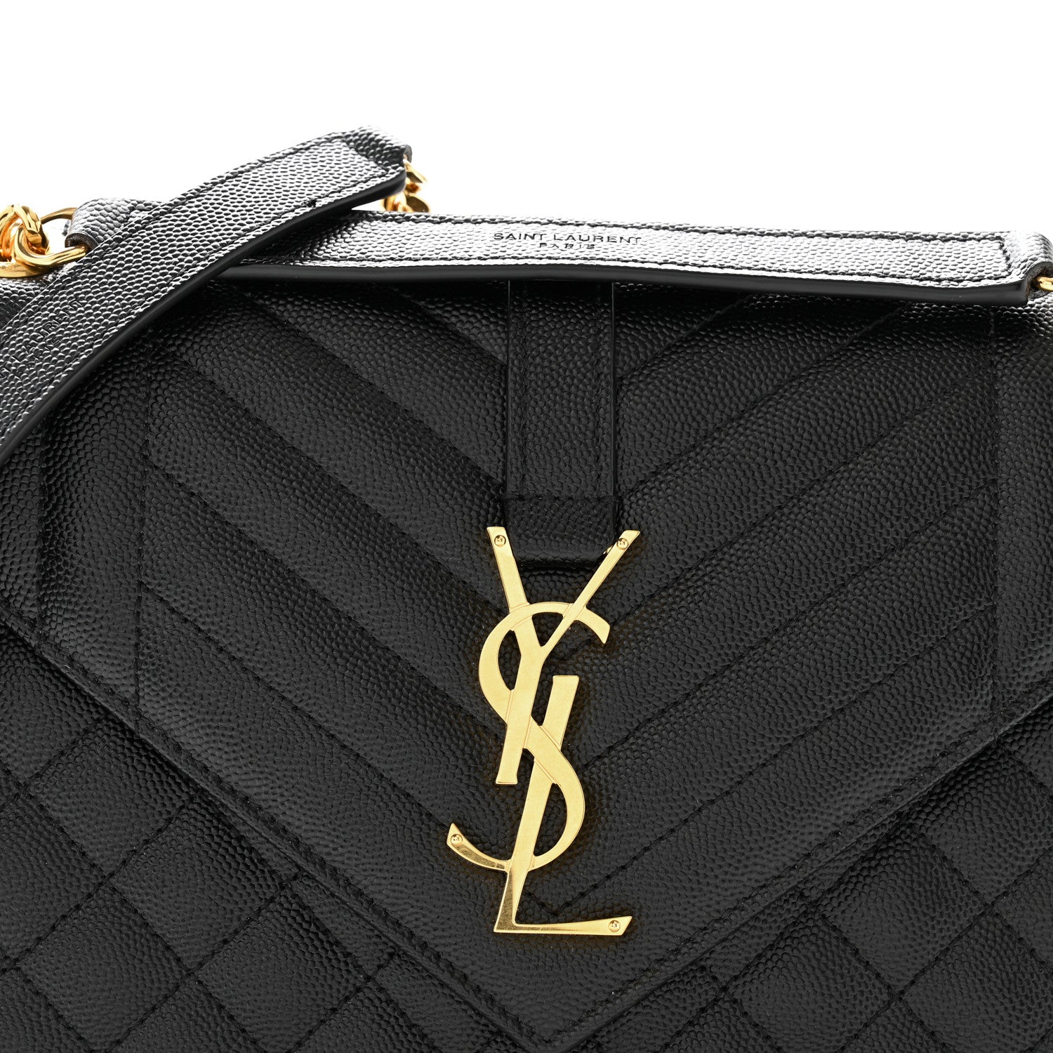 Saint Laurent Grain De Poudre Textured Mixed Matelasse Triquilt Medium Monogram Satchel Black 7 of 13