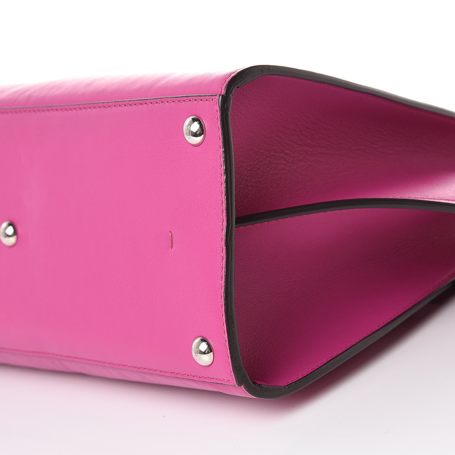 Fendi Vitello Dolce Shiny Nappa Petite 3Jours Tote Magenta Carbone 13 of 13