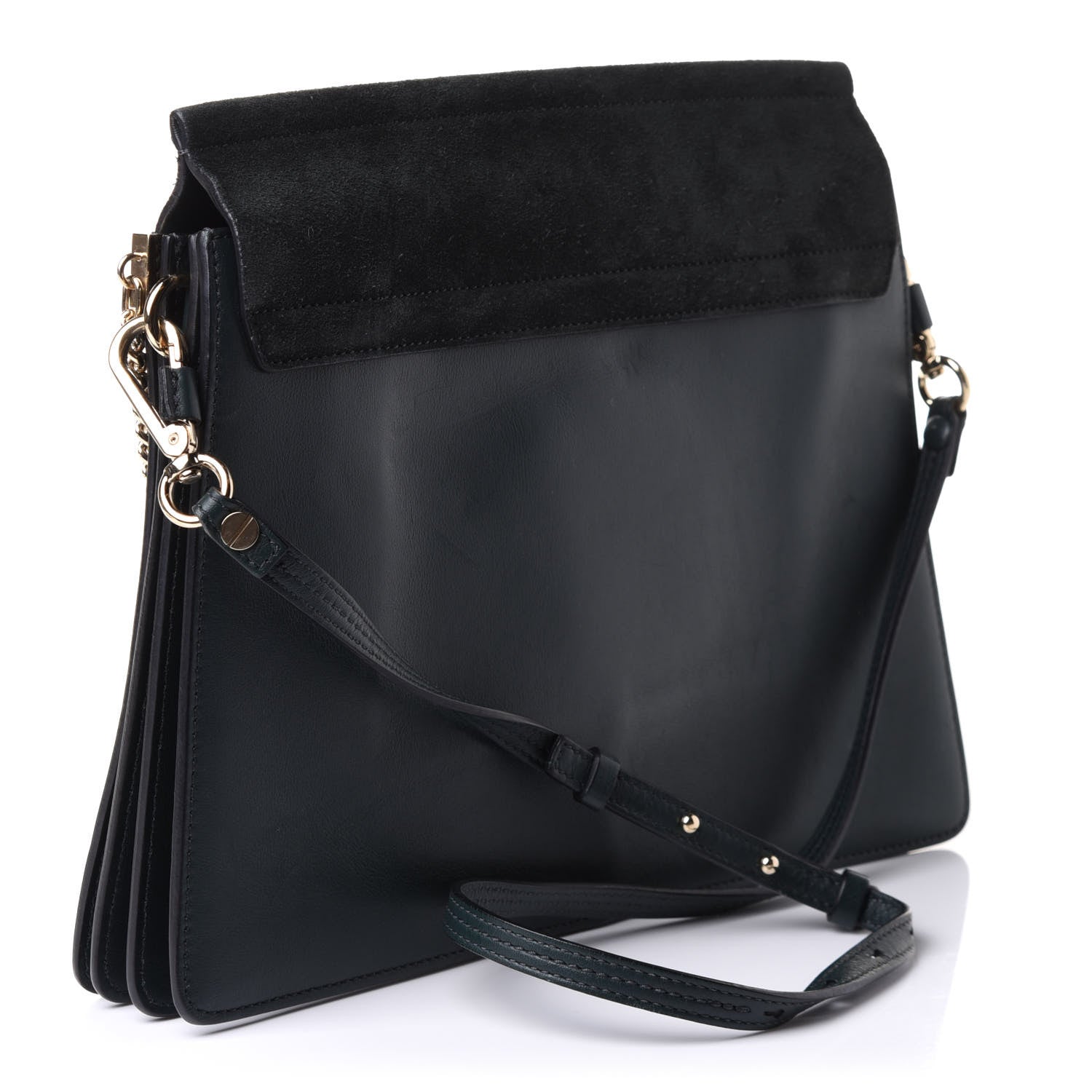 Chloe Suede Calfskin Medium Faye Shoulder Bag Intense Green 3 of 11