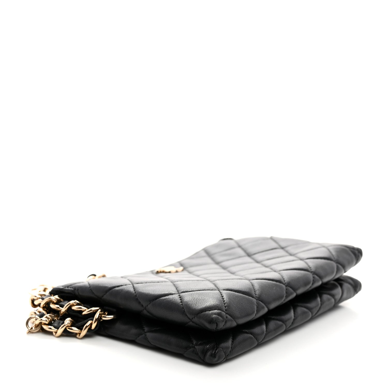 Chanel Lambskin Coco Charms Quilted Pouch Bag Black 4 of 7