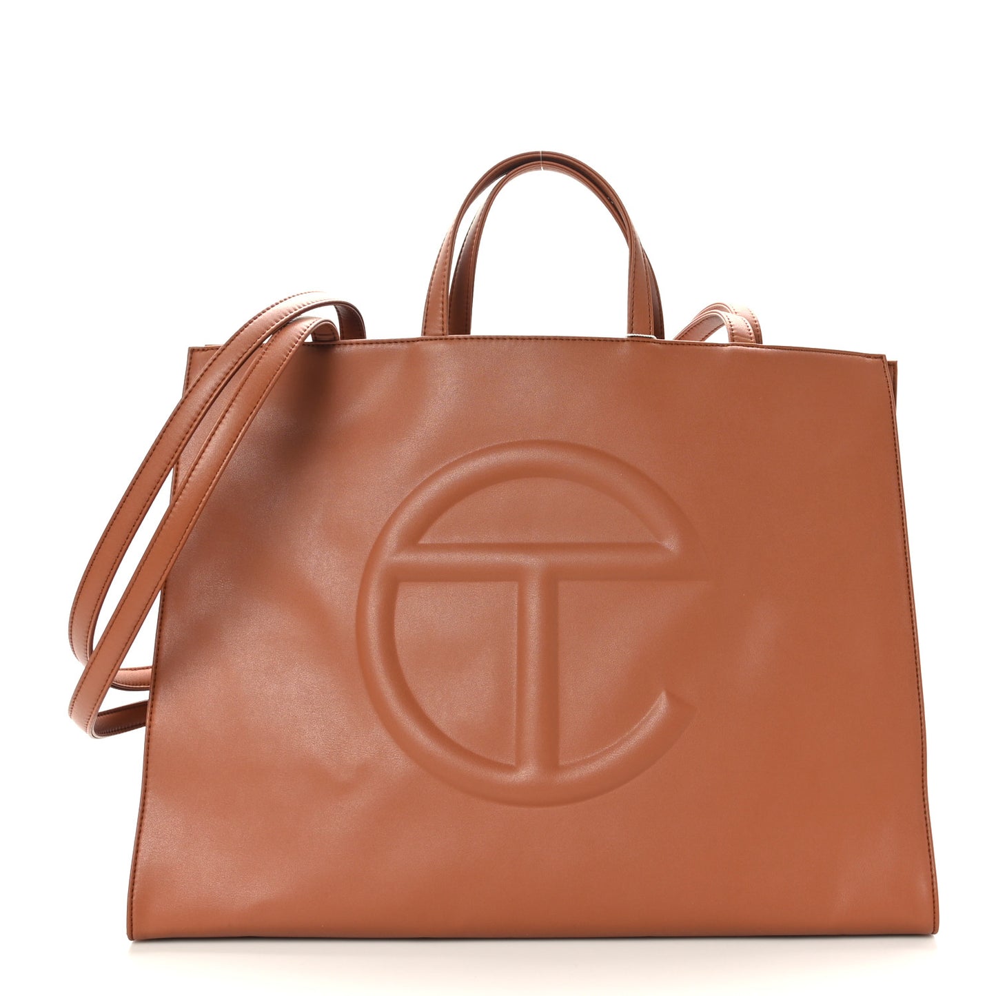 Vegan Leather Large Shopping Bag Tan