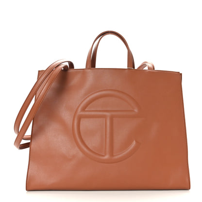 Telfar Vegan Leather Large Shopping Bag Tan 1 of 8