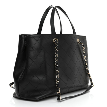 Chanel Calfskin Large Serial Shopper Tote Black 3 of 14