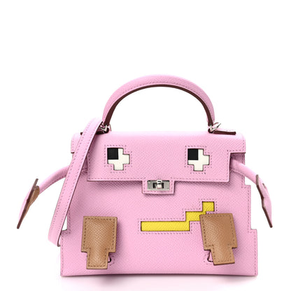 Hermes Epsom Quelle Idole Picto Kelly Doll Handbag Mauve Sylvestre 3 of 10