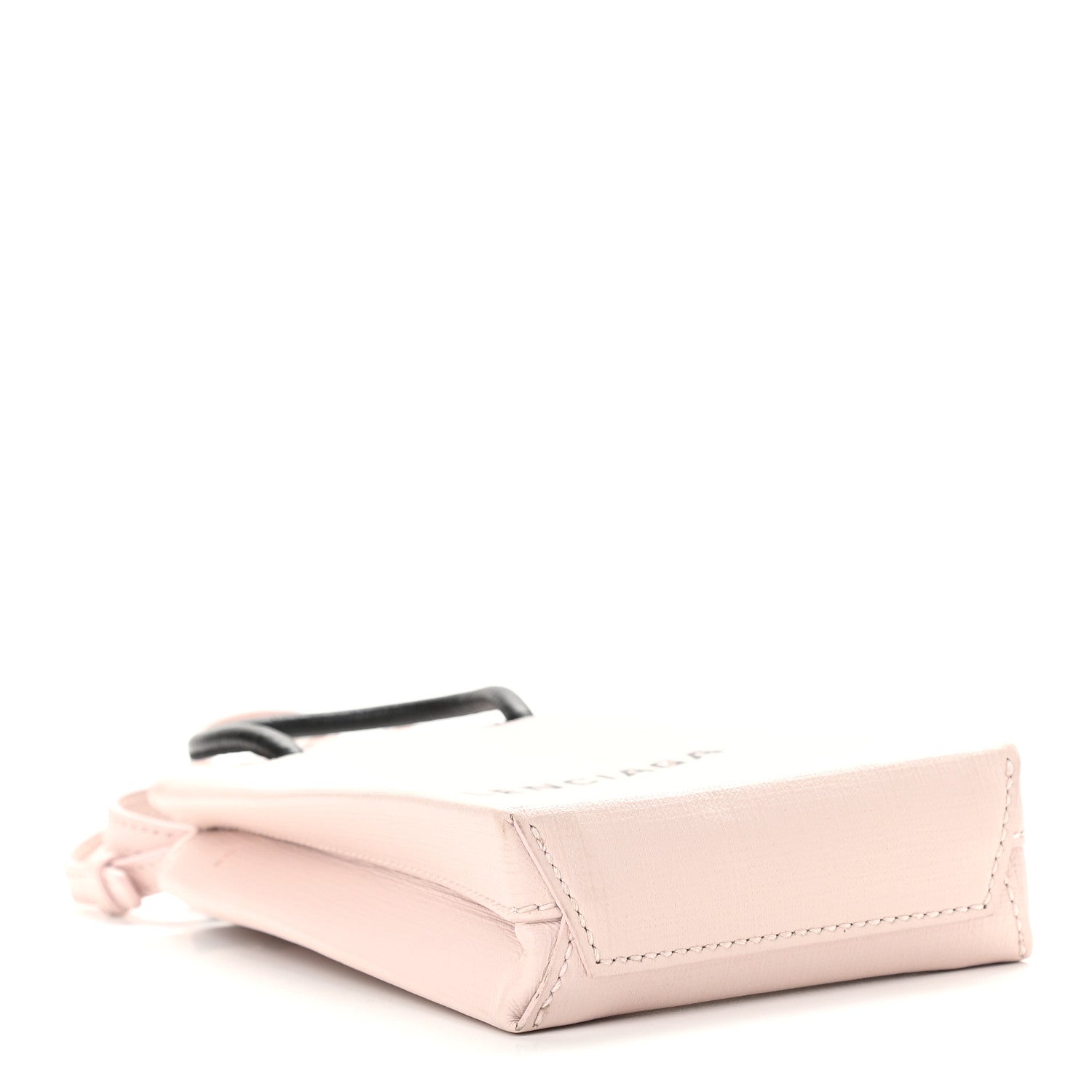 Balenciaga Squared Calfskin Logo Shopping Phone Holder Bag Light Rose 4 of 9