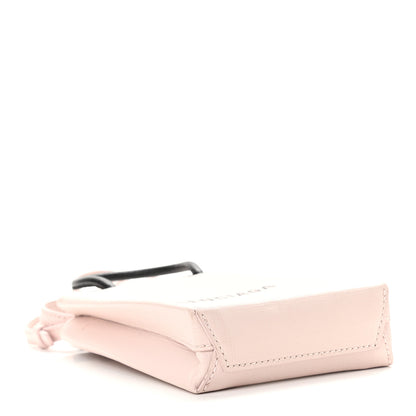 Balenciaga Squared Calfskin Logo Shopping Phone Holder Bag Light Rose 4 of 9