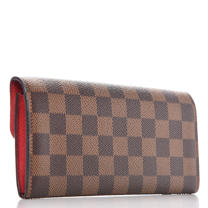Louis Vuitton Damier Ebene Emilie Wallet Red 3 of 8