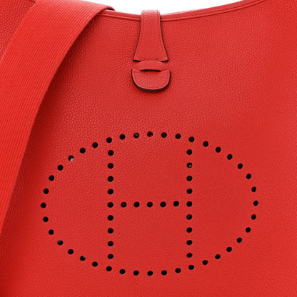 Hermes Taurillon Clemence EVELYNE III PM Rouge de Coeur 8 of 10