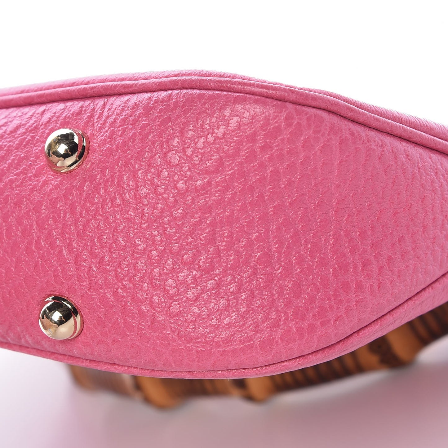 Calfskin Bamboo Anita Top Handle Bag Pink