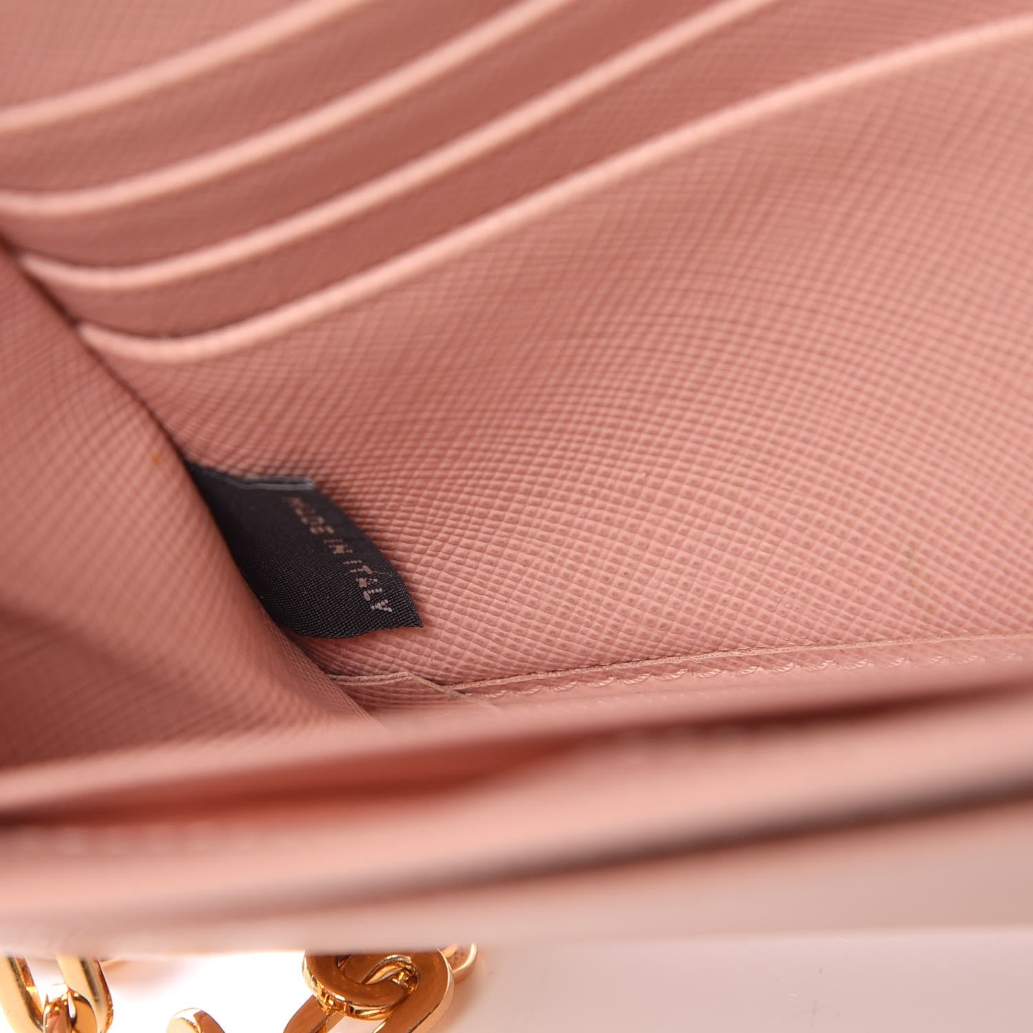 Prada Saffiano Lux Detachable Chain Clutch Wallet Peonia 8 of 11