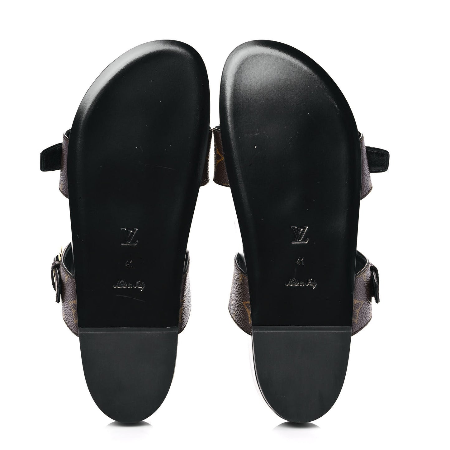 Patent Monogram Bom Dia Flat Mule Sandals 41 Black