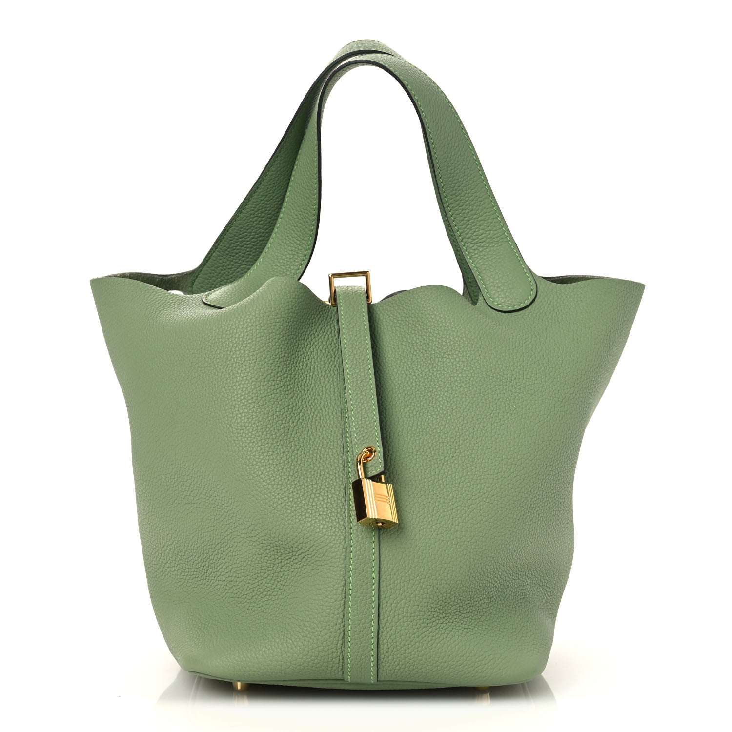 Hermes Taurillon Maurice Picotin Lock 22 MM Vert Criquet 1 of 10