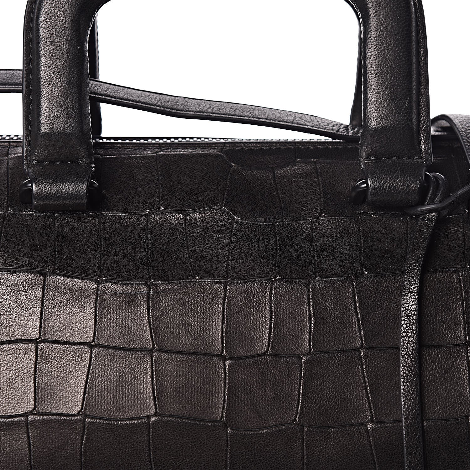 3.1 Phillip Lim 3.1 Calfskin Crocodile Embossed Medium Wednesday Boston Black 9 of 11