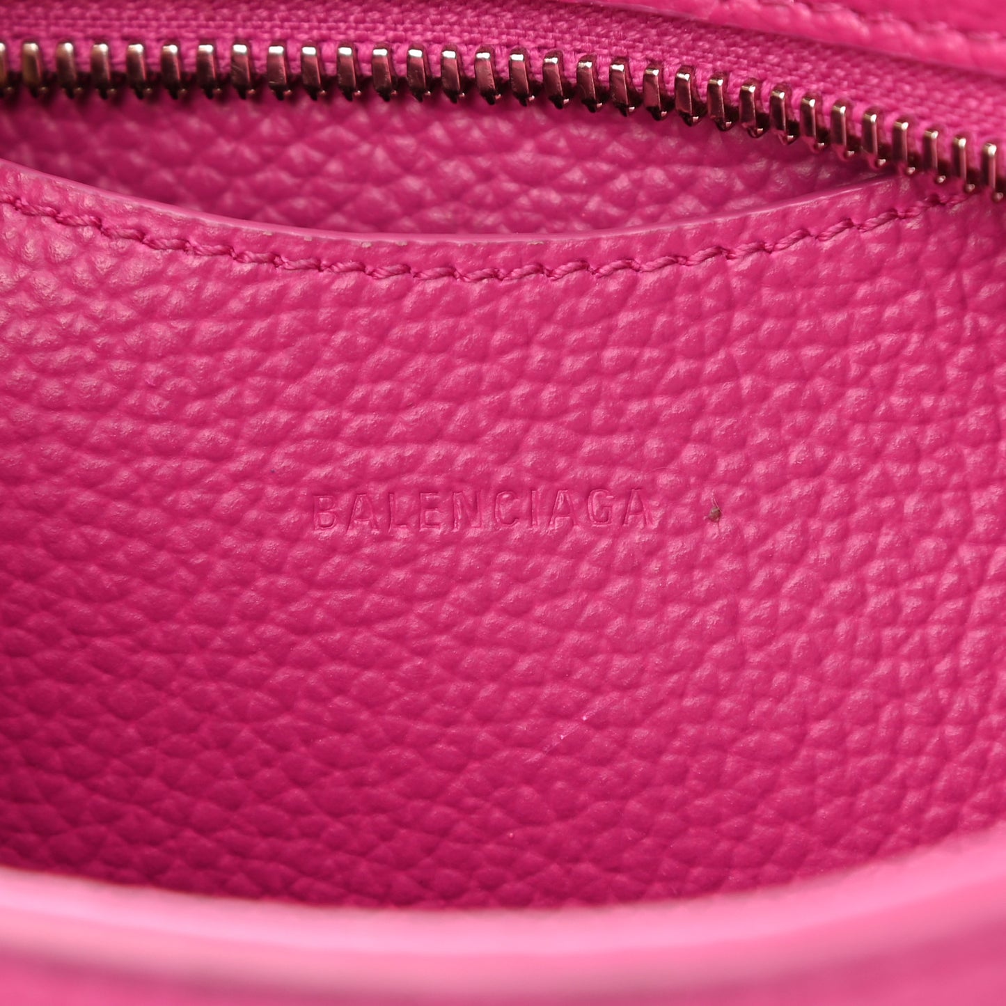 Grained Calfskin Neo Classic Silver Hardware Mini City Fuchsia