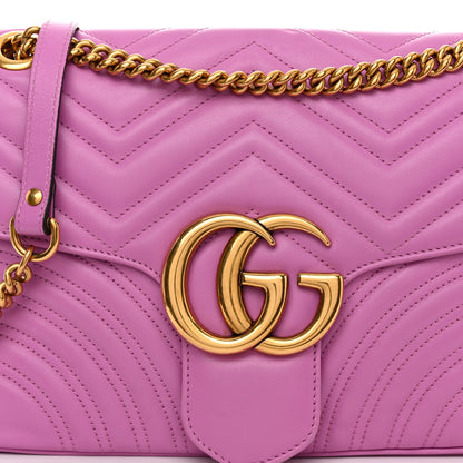 Gucci Calfskin Matelasse Medium GG Marmont Shoulder Bag Candy Mousse 8 of 10