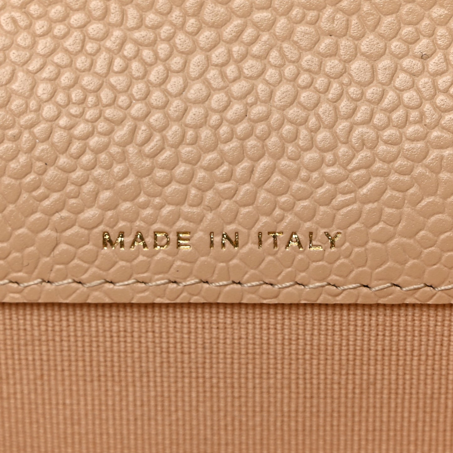 Caviar Quilted Flap Card Holder Wallet Beige