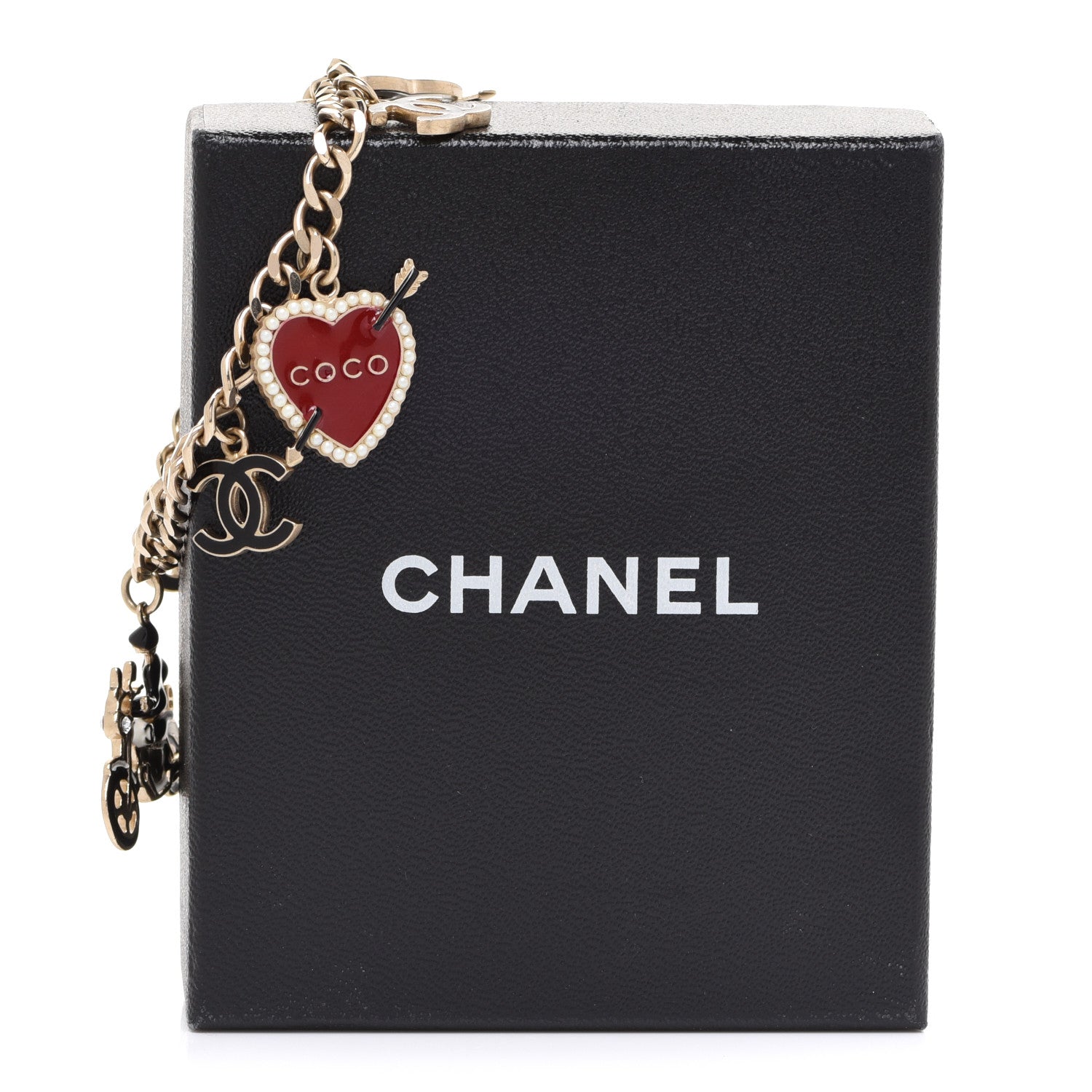 Chanel Metal Enamel Chain CC Charm Bracelet Gold Multicolor 5 of 5