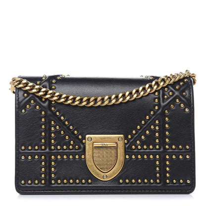 Christian Dior Lambskin Studded Micro Diorama Flap Bag Black 1 of 16
