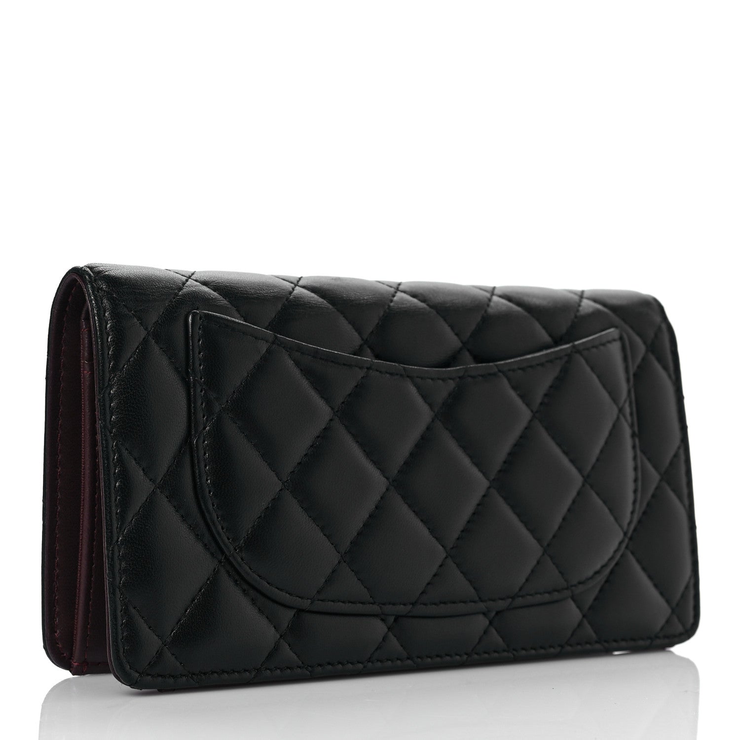 Chanel Lambskin Quilted Yen Wallet Black 3 of 9
