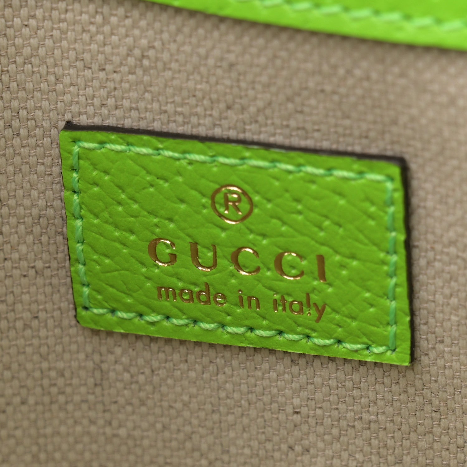 Gucci GG Supreme Monogram Web Small Ophidia Belt Bag Beige Ebony Electric Green 6 of 11